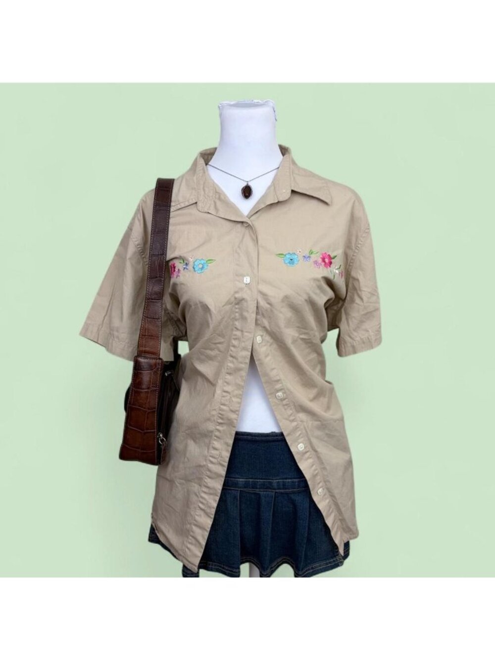 90s floral whimsical preppy cottagecore button up top